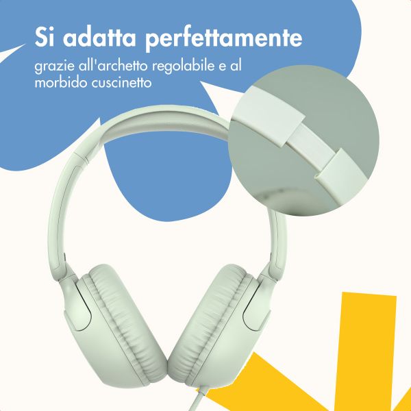 imoshion Cuffie per bambini con filo - cavo AUX - limitatore di decibel - Mint Green