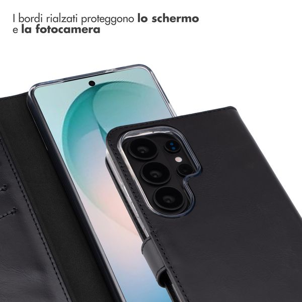 Selencia Cover a libro in vera pelle Samsung Galaxy S26 Ultra - Nero