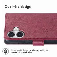 imoshion Cover a libro di Lusso Apple iPhone 16 - Bordeaux