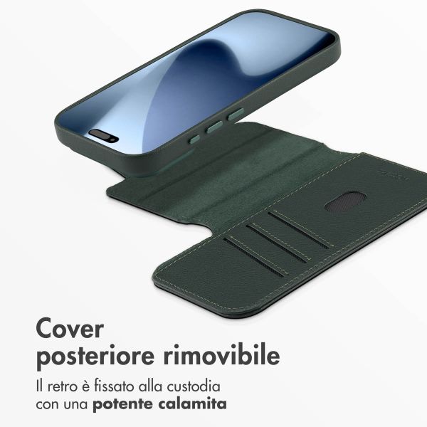 Accezz Cover in pelle 2 in 1 con MagSafe Apple iPhone 17 Pro - Cedar Green