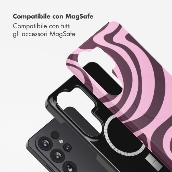 Selencia Cover posteriore Vivid con MagSafe Samsung Galaxy S26 Ultra - Wavy Swirl Pink Plum