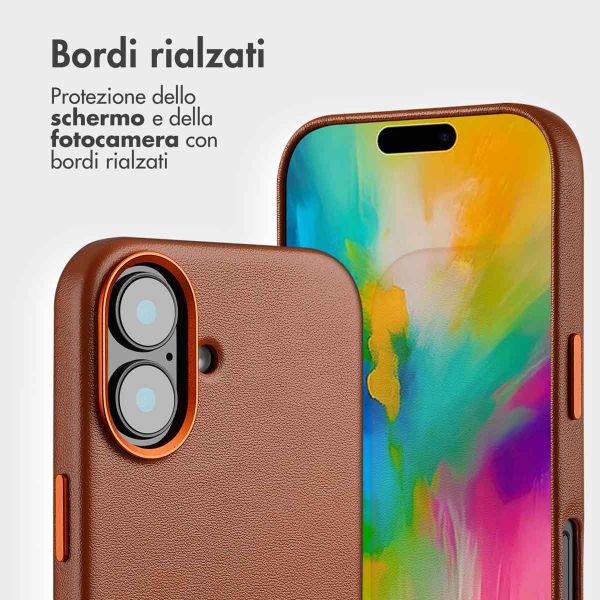 Accezz Cover in pelle 2 in 1 con MagSafe Apple iPhone 16 - Sienna Brown