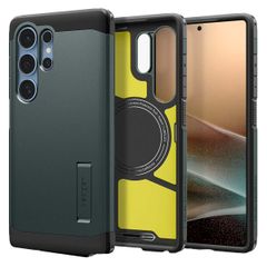 Spigen Cover Posteriore Corazzata Tough con MagSafe Samsung Galaxy S25 Ultra - Abyss Green