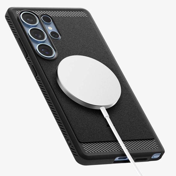 Spigen Cover Rugged Armor con MagSafe Samsung Galaxy S25 Ultra - Matte Black