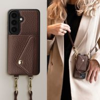 Selencia Cover per telefono Sera con cordino e portacarte a busta Samsung Galaxy S26 - Chocolate Brown