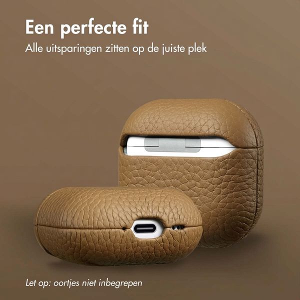 Accezz Cover in vera pelle  Apple Airpods 4 - Taupe
