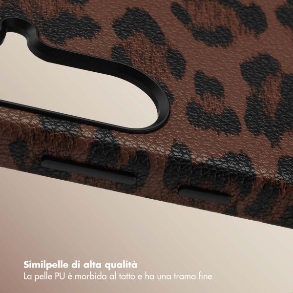 Selencia Cover Sabi Stampa pantera con MagSafe Samsung Galaxy A56 - Mocha Brown