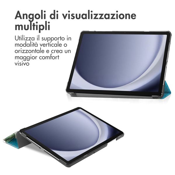 imoshion Cover Trifold Design Samsung Galaxy Tab A9 Plus - Green Plant