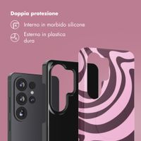Selencia Cover Posteriore Vivid Samsung Galaxy S26 Ultra - Wavy Swirl Pink Plum
