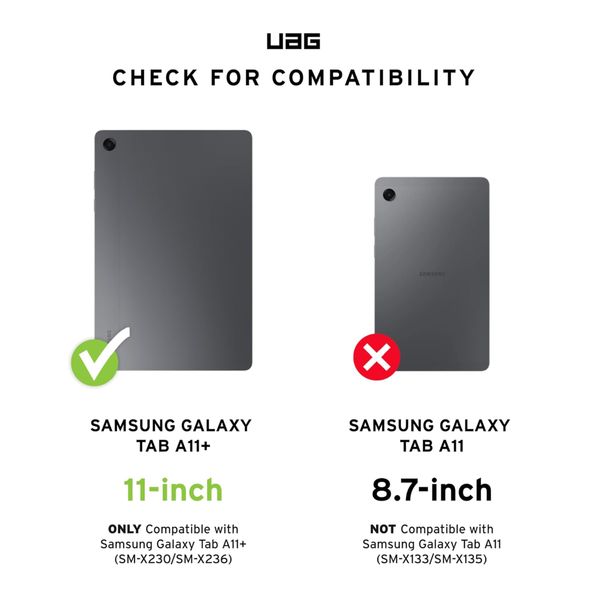 UAG Cover posteriore Scout con cinturino per mano Samsung Galaxy Tab A11 Plus / A9 Plus - Nero