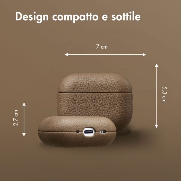 Accezz Cover in vera pelle  Apple Airpods Pro 3 - Taupe