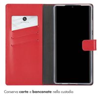 Selencia Cover a libro in vera pelle Samsung Galaxy S25 Ultra - Rosso