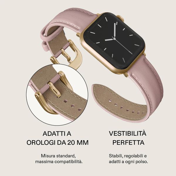 Burga Cinturino in vera pelle Apple Watch | 38/40/41/42 mm - Pillow Talk / Gold