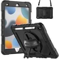 Accezz Cover Posteriore Resistente con tracolla Apple iPad 9 (2021) 10.2 pollici / iPad 8 (2020) 10.2 pollici / iPad 7 (2019) 10.2 pollici - Nero