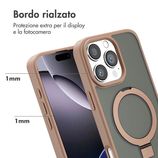 Accezz Cover con anello e supporto con MagSafe Apple iPhone 16 Pro Max - Marrone