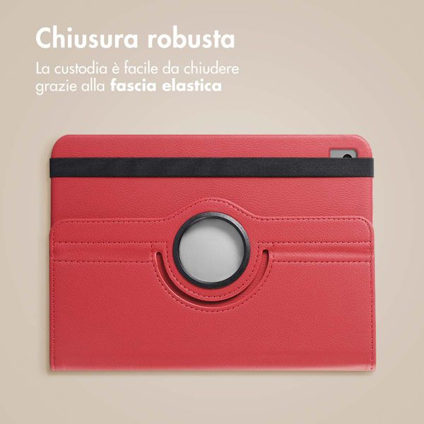 imoshion Cover Girevole a 360° Apple iPad 9 (2021) 10.2 pollici / iPad 8 (2020) 10.2 pollici / iPad 7 (2019) 10.2 pollici - Rosso scuro
