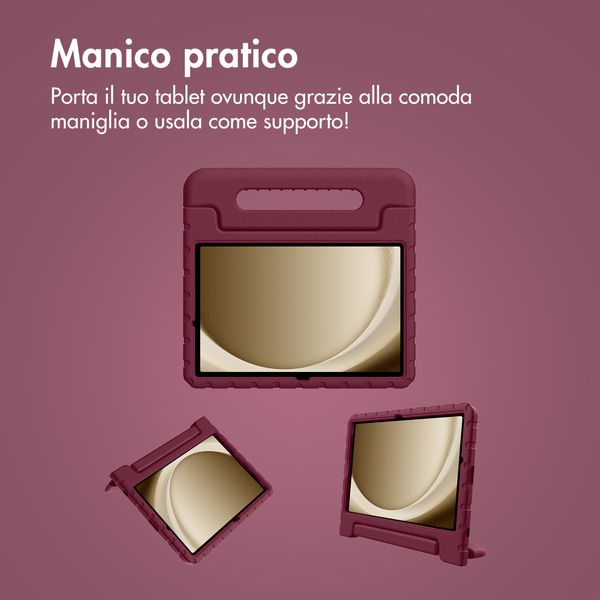imoshion Cover Posteriore Kidsproof con Maniglia Samsung Galaxy Tab A11 Plus / A9 Plus - Velvet Plum