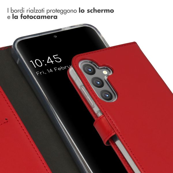Selencia Cover a libro in vera pelle Samsung Galaxy S24 - Rosso