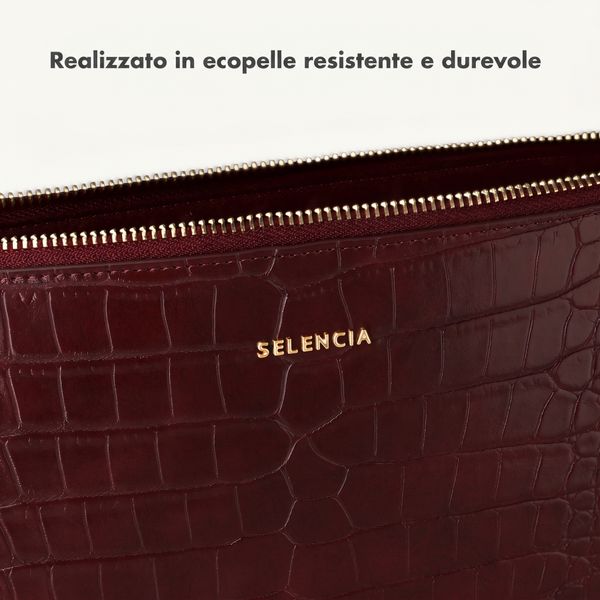 Selencia Cover per laptop Croco 14 pollici - Burgundy
