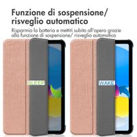 imoshion Cover a libro Trifold Apple iPad 11 (2025) 11 pollici A16 / iPad 10 (2022) 10.9 pollici - Oro rosa