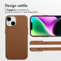 Accezz Cover in Pelle con MagSafe Apple iPhone 14 - Sienna Brown