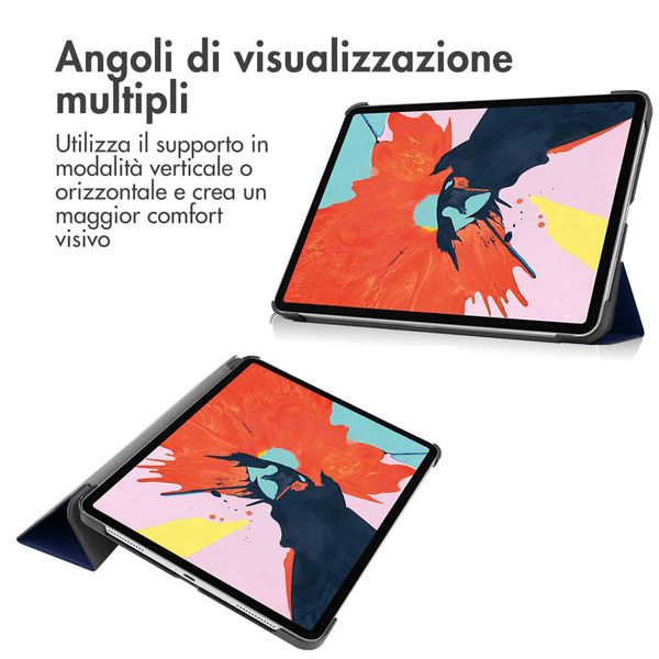 imoshion Cover a libro Trifold Apple iPad Air 11 pollici (2026) M4 / (2025) M3 / (2024) M2 / Air 5 (2022) / Air 4 (2020) - Blu scuro