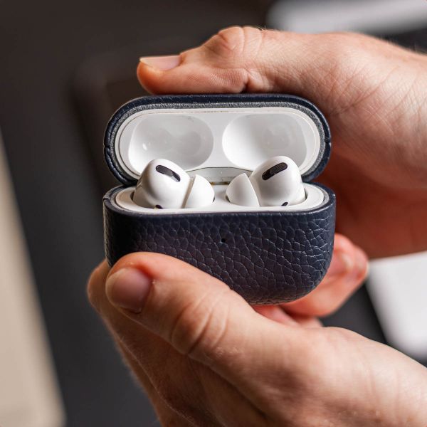 Accezz Cover in vera pelle  Apple Airpods 3 - Blu scuro