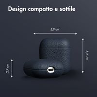 Accezz Cover in vera pelle  Apple Airpods 1 / 2 - Blu scuro