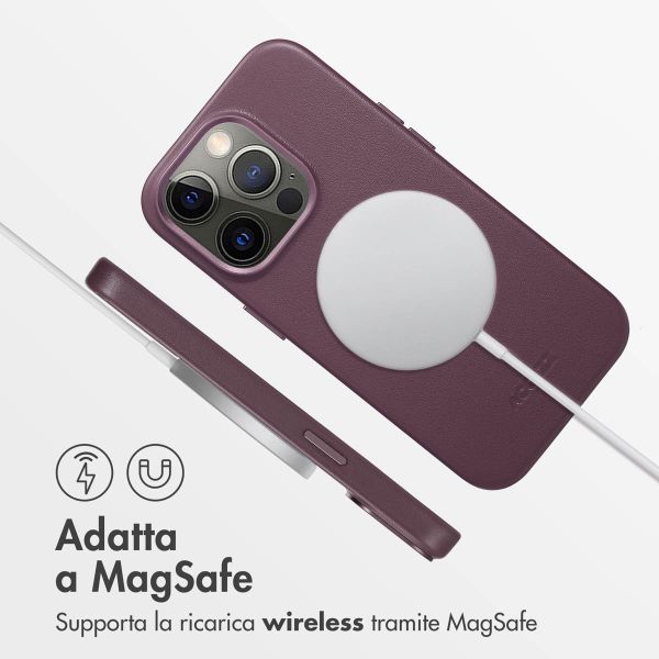 Accezz Cover in Pelle con MagSafe Apple iPhone 14 Pro - Heath Purple