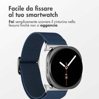 imoshion Cinturino in nylon elastico Samsung Galaxy Watch 8 (40/44mm) / Classic (46mm) - Blu scuro