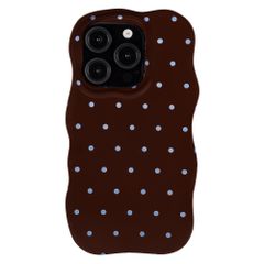 Selencia Cover Vivid Wavy con MagSafe Apple iPhone 15 Pro - Happy Dots Chocolate