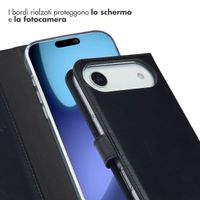 Selencia Cover a libro in vera pelle Apple iPhone Air - Nero