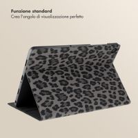 Selencia Libreria Sabi con stampa leopardata Samsung Galaxy Tab A11 Plus - Midnight Black