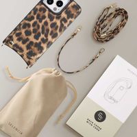 Selencia Cover per telefono Nova con cordino e portacarte Apple iPhone 14 Pro - Leopard