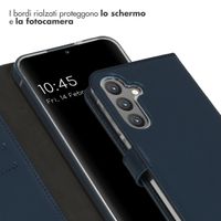Selencia Cover a libro in vera pelle Samsung Galaxy S24 Plus - Blu scuro