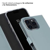 Selencia Cover a libro in vera pelle Apple iPhone 16 Pro - Air Blue