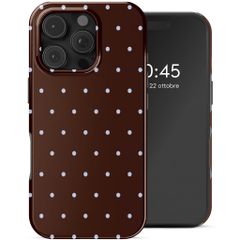 Selencia Cover Posteriore Vivid Apple iPhone 16 Pro Max - Happy Dots Chocolate