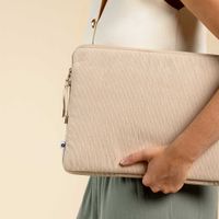 Selencia Cover per laptop in velluto a coste 15-16 pollici - Laptopsleeve - Beige