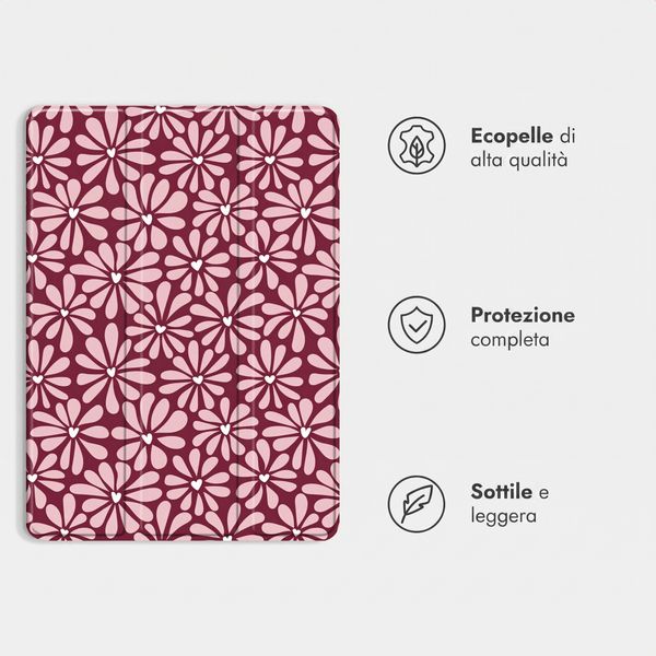 imoshion Cover Trifold Design Apple iPad 9 (2021) 10.2 pollici / iPad 8 (2020) 10.2 pollici / iPad 7 (2019) 10.2 pollici - Bloom Love Blush
