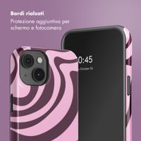 Selencia Cover Posteriore Vivid Apple iPhone 14 - Wavy Swirl Pink Plum