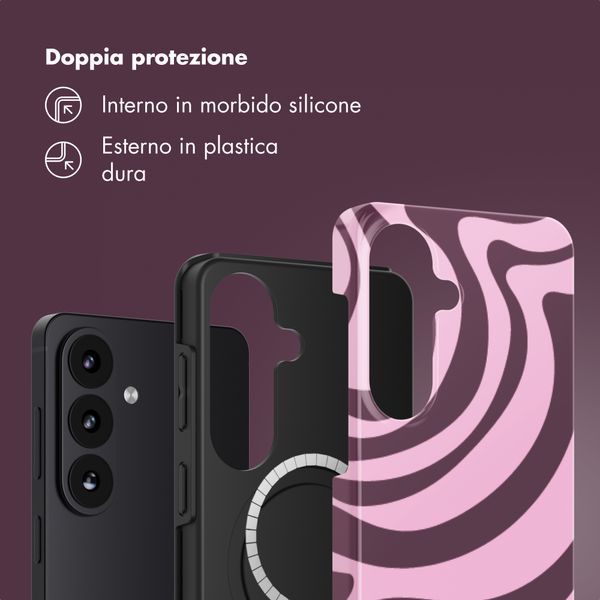 Selencia Cover posteriore Vivid con MagSafe Samsung Galaxy S26 Plus - Wavy Swirl Pink Plum