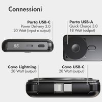 imoshion Powerbank MagSafe 4-in-1 con supporto da 10.000 mAh – Power Delivery – iPhone / AirPods / Apple Watch – Nero