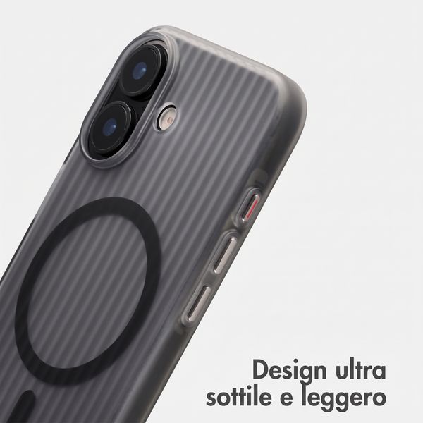 Accezz Cover Lite con MagSafe | Fluted | Apple iPhone 16 - Grigio