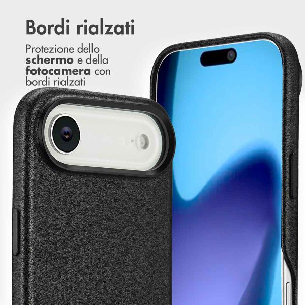 Accezz Cover in pelle 2 in 1 con MagSafe Apple iPhone Air - Onyx Black
