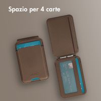 Accezz Portafoglio in pelle magnetico con supporto - Compatibile con Apple Find My - Coffee Brown