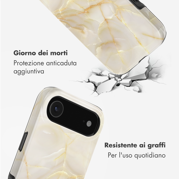 Selencia Cover posteriore Vivid con MagSafe Apple iPhone Air - Golden Beige Marble