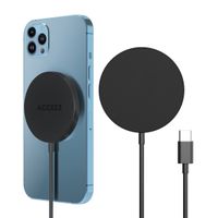 Accezz Caricabatterie Wireless USB-C - Caricatore Senza Fili MagSafe e Qi2 - 1 metro - Nero
