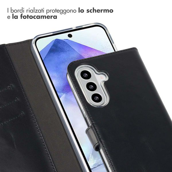 Selencia Cover a libro in vera pelle Samsung Galaxy A26 - Nero