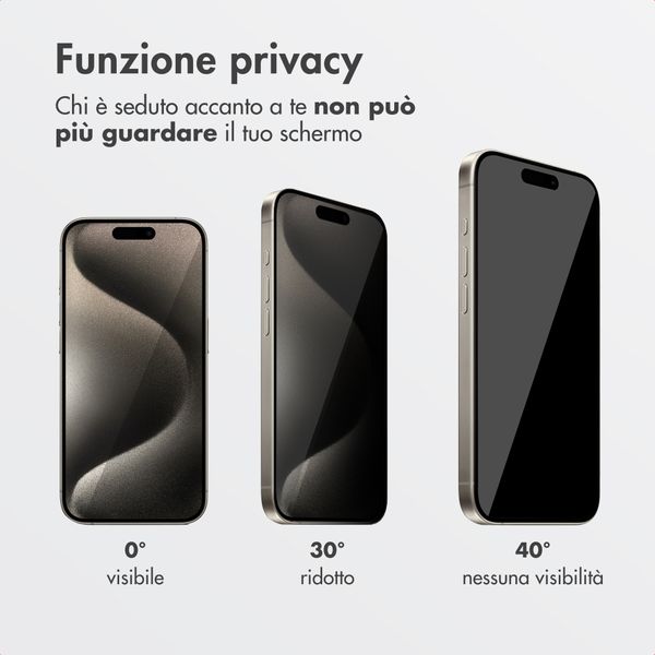 Accezz Vetro temperato privacy + Applicatore Apple iPhone 16 Plus / 15 Plus