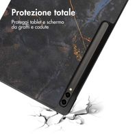 imoshion Cover Trifold Design Samsung Galaxy Tab S10 Ultra / Tab S9 Ultra - Black Marble